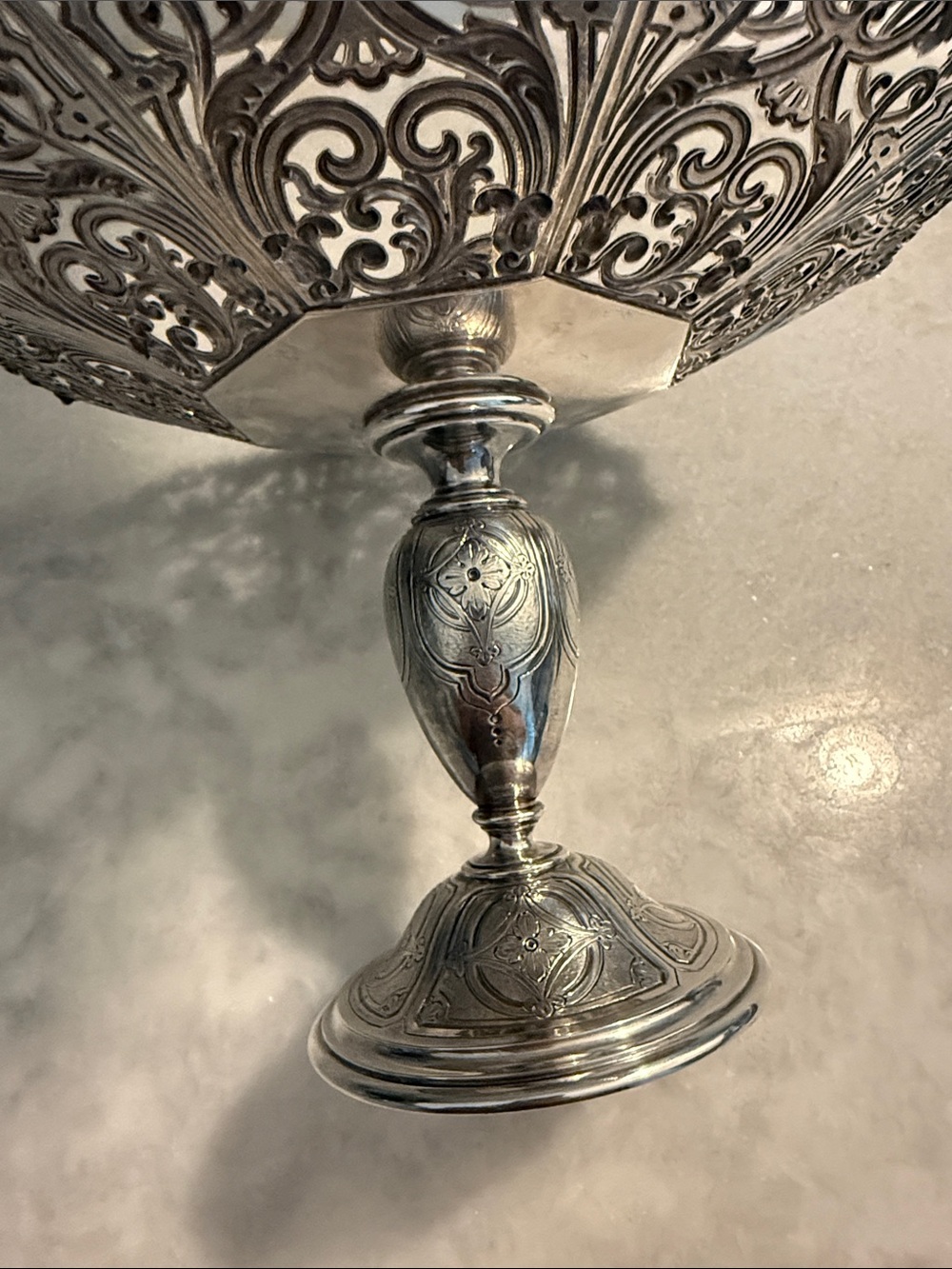 Antique Tiffany & Co. Sterling Silver Tazza Pedestal Centerpiece BB1754 Rare - Picture 5 of 10